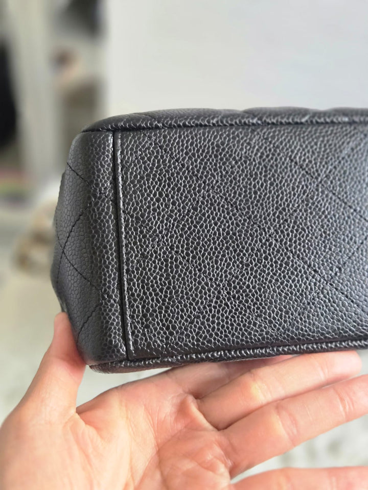 Chanel series 13 2010 Black Caviar Maxi Single Flap Bag with GHW