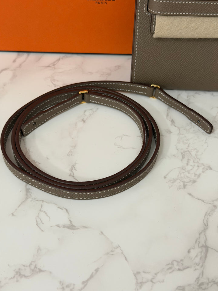 HERMES Kelly To Go Etoupe Epsom Leather GHW stamp B 2023