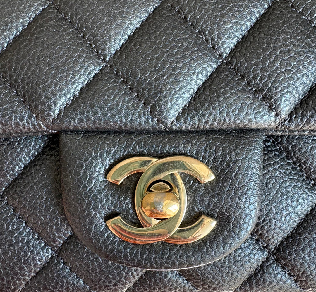 CHANEL series 25 18S iridescent pearly Grey caviar LGHW Mini Rectangular Flap Bag 2018