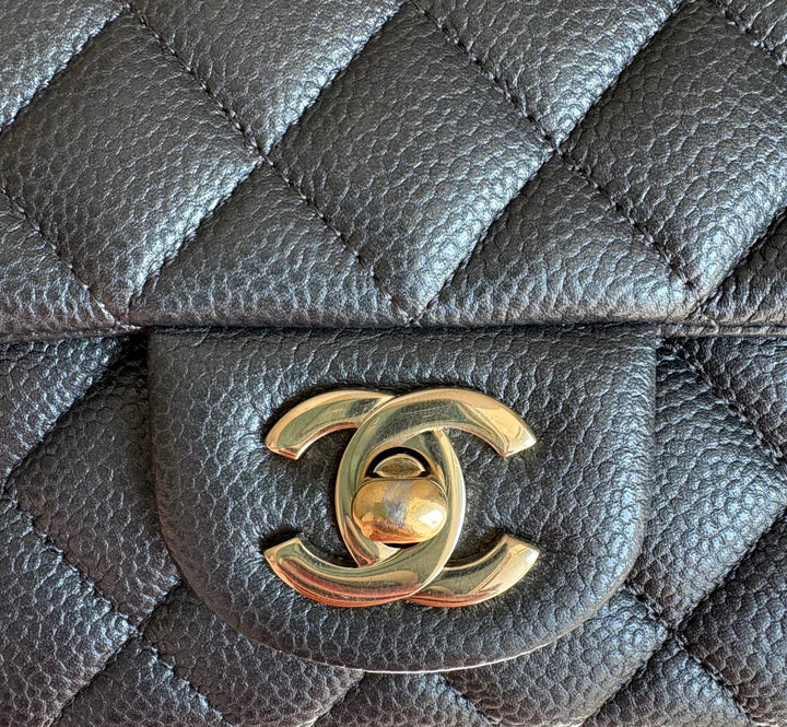 CHANEL series 25 18S iridescent pearly Grey caviar LGHW Mini Rectangular Flap Bag 2018