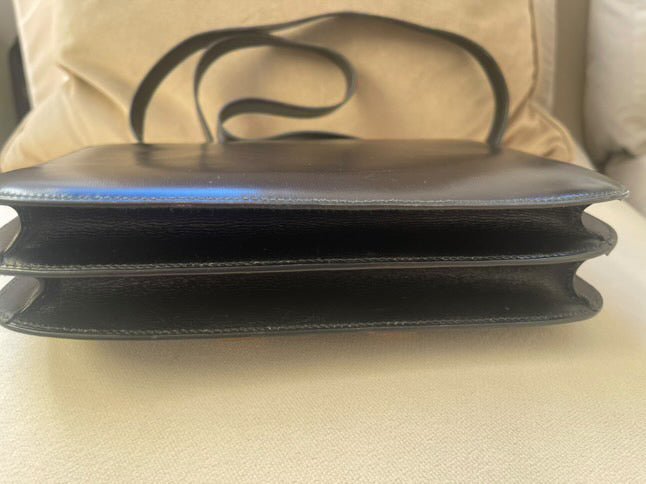 HERMES Constance 24 Black Box Leather Enemel H Closure GHW Vintage Stamp J in Sq