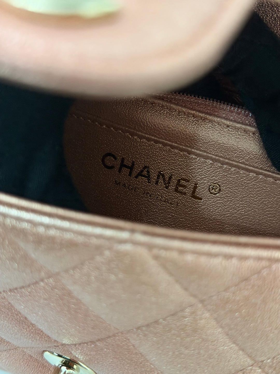 CHANEL 21S Ombré Rose Gold Metallic Copper Lambskin LGHW Mini Rectangular Flap Bag 2021