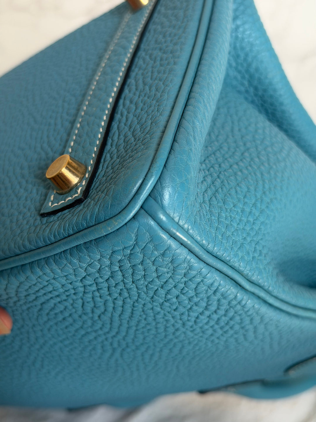 HERMÈS Bleu Jean Togo Leather GHW Birkin 30 Stamp H in Sq 2004