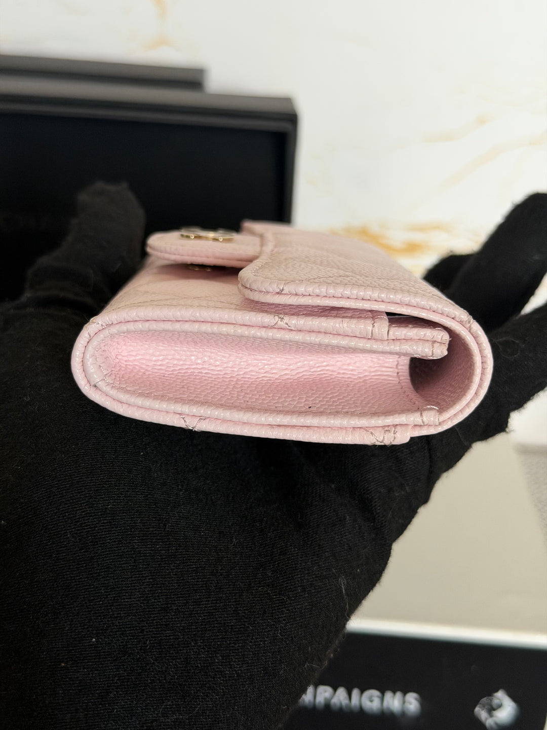 Chanel 22P Pink Caviar LGHW Classic Snap Flap Card Holder 2022