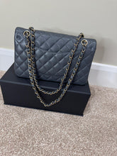 Load image into Gallery viewer, CHANEL 21B 2021 Dark Grey Caviar LGHW Medium ML Timeless Classic Double Flap Bag
