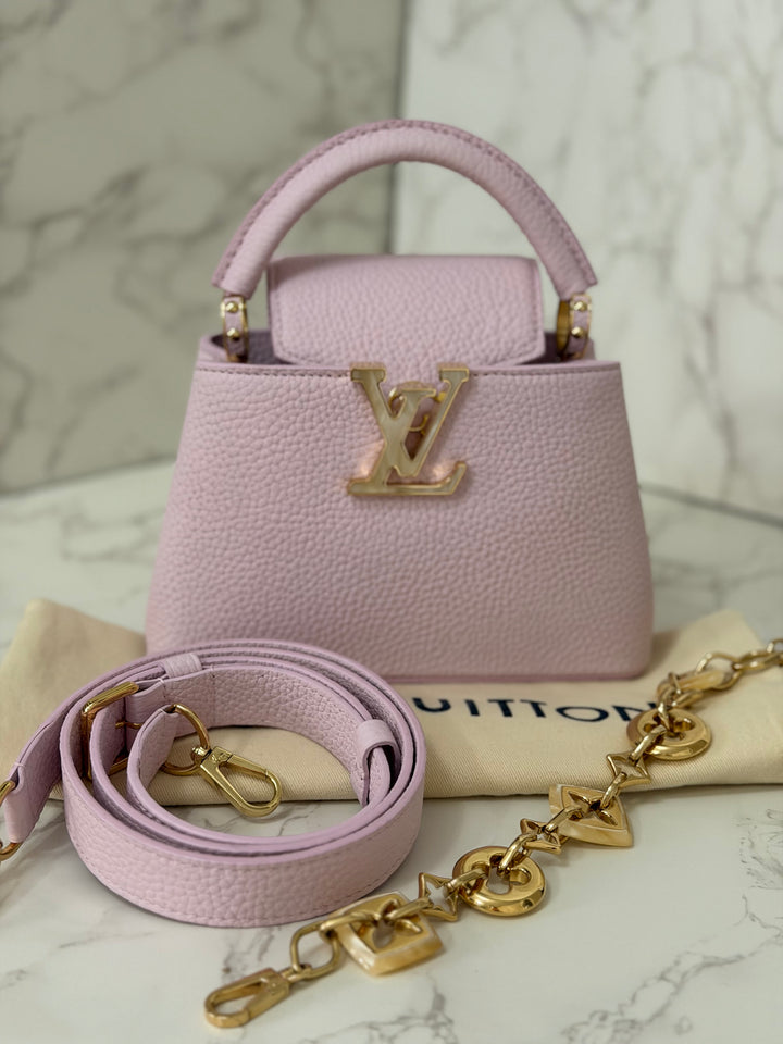 LOUIS VUITTON LV Mini Capucines In Guimauve Marshmallow Pink