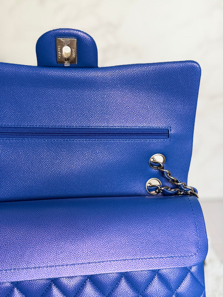 Chanel 21S series 31 Iridescent Electric Cobalt Blue Caviar LGHW Medium M/L timeless Classic double flap bag 2021