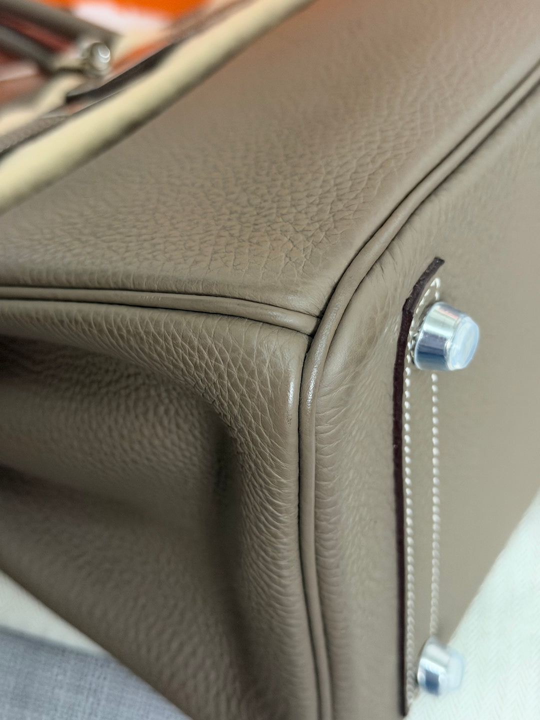 Hermès Etoupe Togo Leather PHW Birkin 30 Stamp A 2017