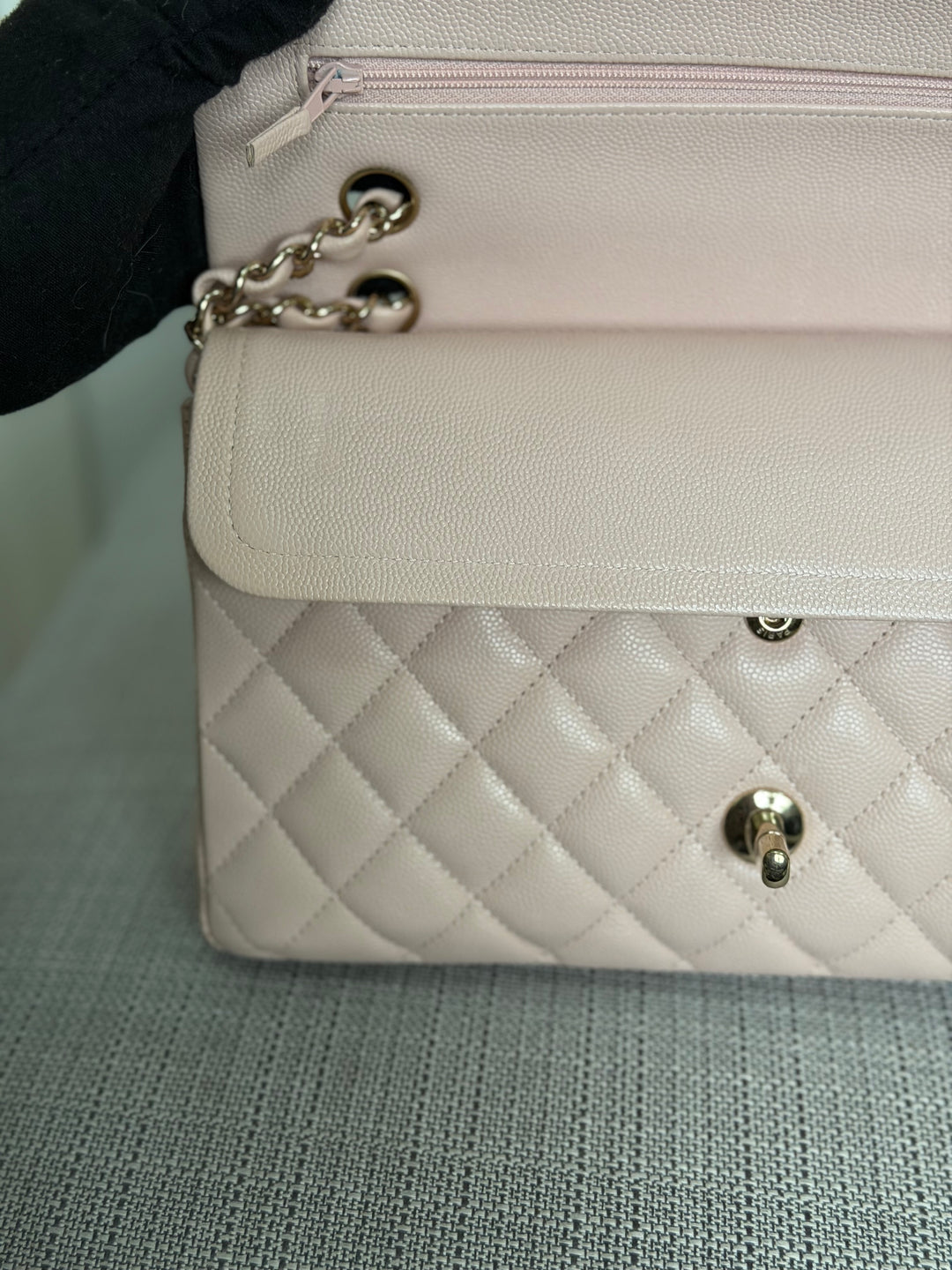 CHANEL 21C 2021 Rose Clair Caviar LGHW Medium ML 11.12 Timeless Classic Double Flap Bag