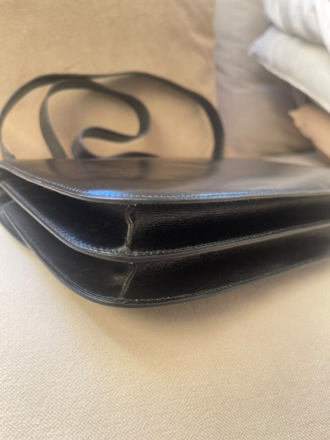 HERMES Constance 24 Black Box Leather Enemel H Closure GHW Vintage Stamp J in Sq