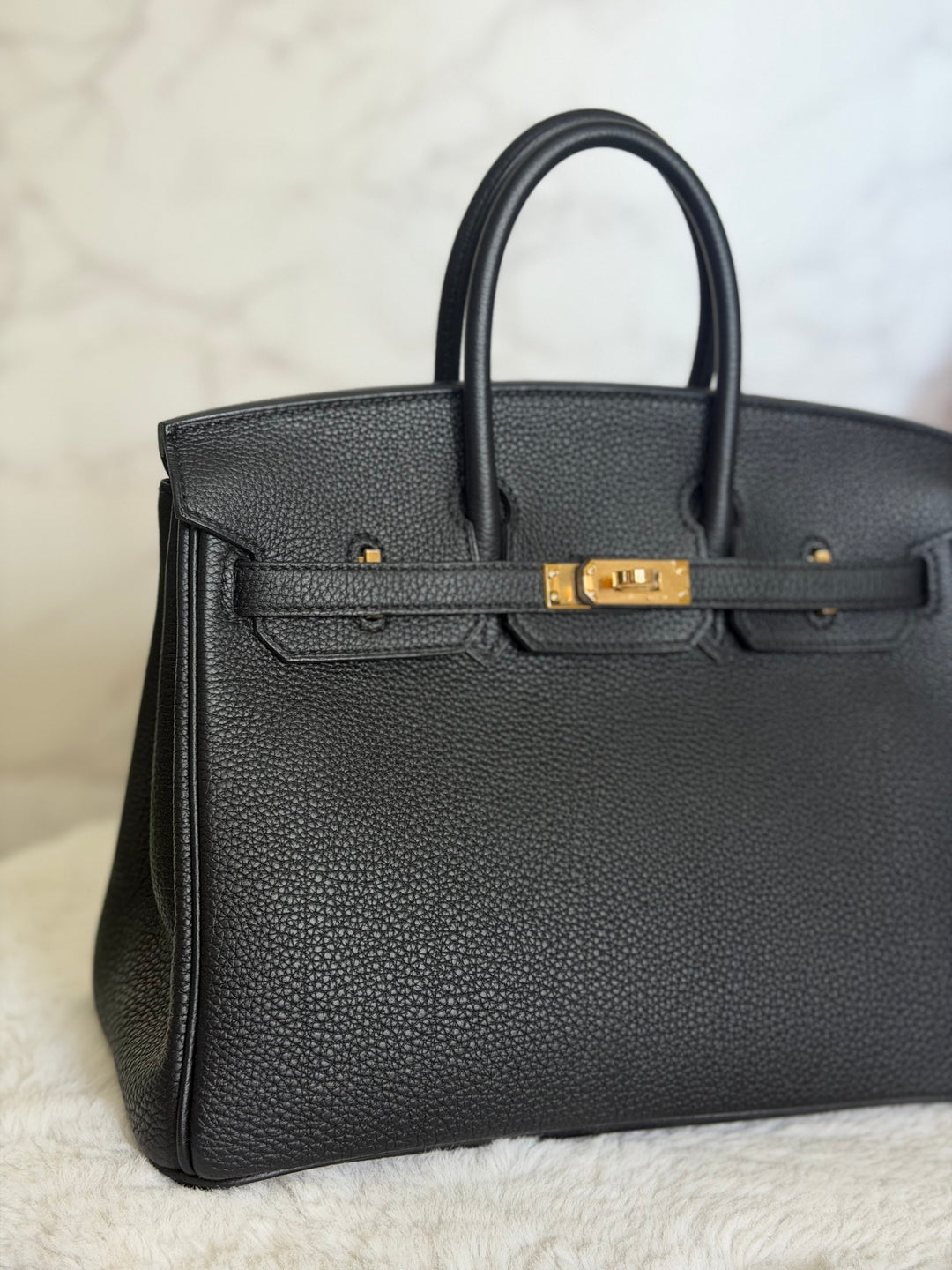 WA/Email to purchase only- HERMÈS Noir Black 89 Togo Leather GHW Birkin 25 Stamp U 2022 Kept unused