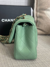 Load image into Gallery viewer, Chanel series 31 21C collection 2020/2021 Pastel Mint Green Lambskin Champagne GHW Mini Rectangular Flap Bag
