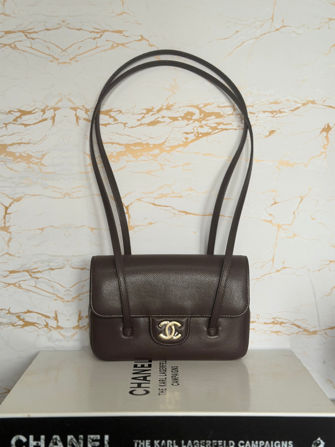 CHANEL Brown Caviar Preppy Mini 26S 2026 with Aged GHW 17 cms