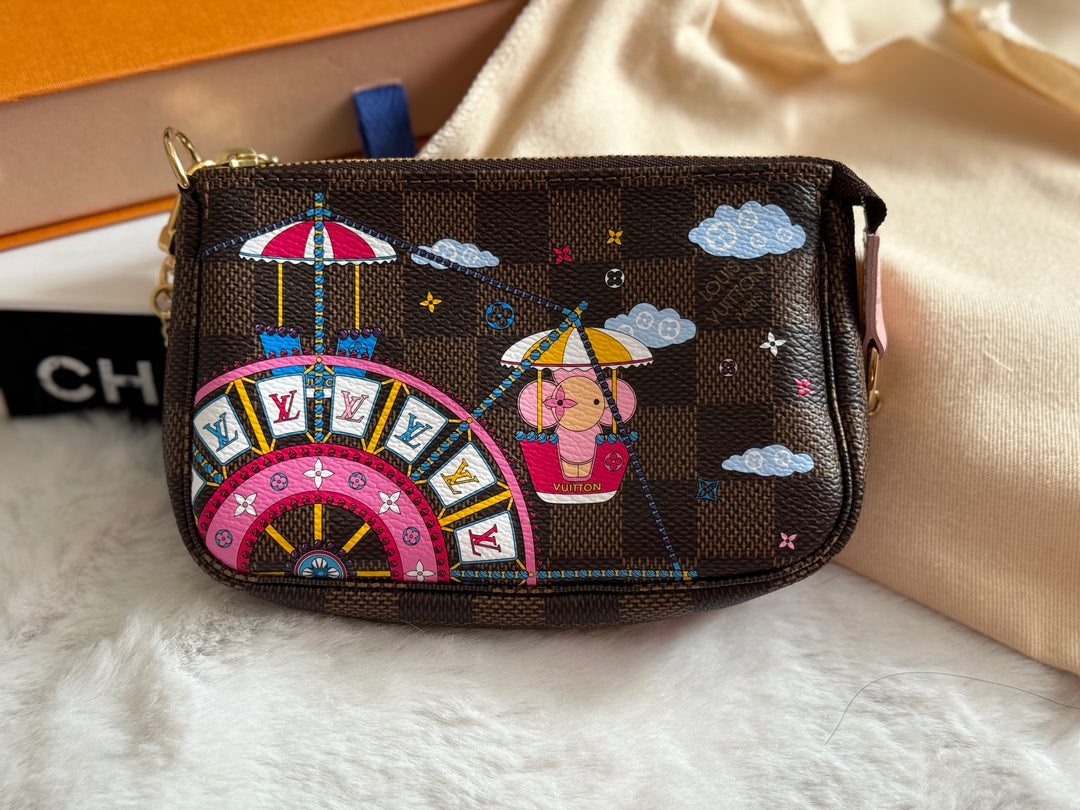 Louis Vuitton Vivienne Christmas Limited Edition Mini Pochette Damier Ebene