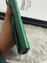 Load image into Gallery viewer, Chanel 18S Emerald Green Caviar LGHW Full size (8 inches) Sarah Flap Wallet
