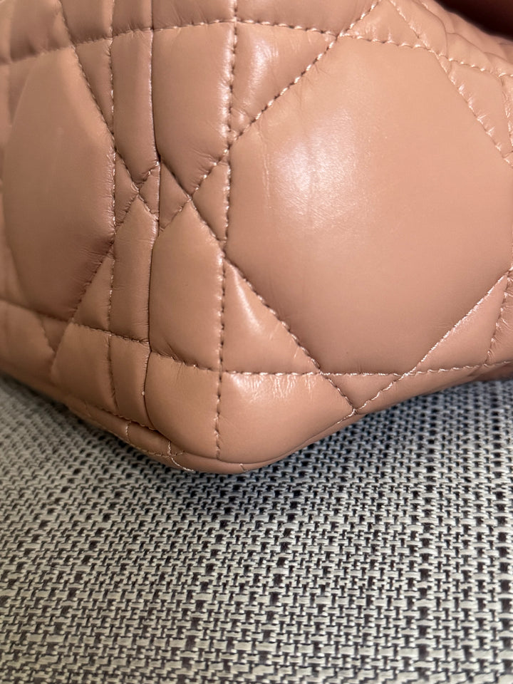 Dior Caro Flap Bag in Rose De Ven Calfskin GHW Medium 25 cms