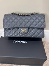 Load image into Gallery viewer, CHANEL 21B 2021 Dark Grey Caviar LGHW Medium ML Timeless Classic Double Flap Bag
