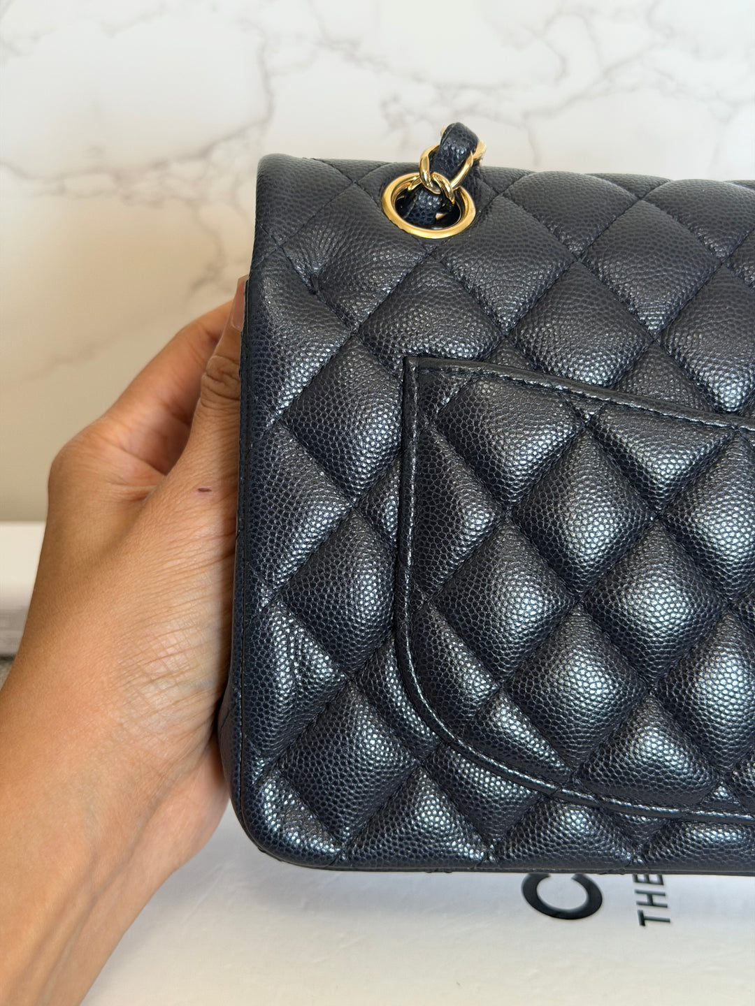 CHANEL series 31 Dark Navy Caviar LGHW Small Timeless Classic Double Flap Bag 2020/2021
