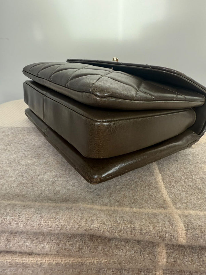 CHANEL series 23 2016 Khaki Green Lambskin LGHW Trendy CC Flap bag size Small with detachable chain