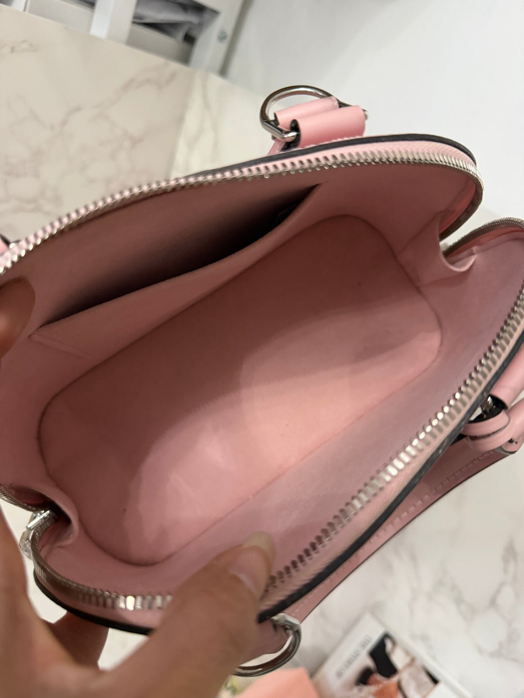 LOUIS VUITTON LV Alma BB in Rose Ballerine Epi Leather with Shiny Silver Hardware 2017