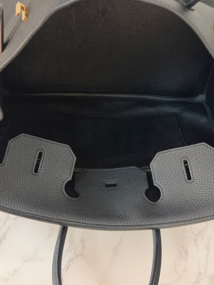 Hermes Birkin 35 Noir Black Togo Leather GHW Stamp T 2015