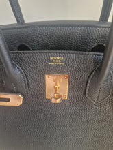 Load image into Gallery viewer, HERMES Noir/Black Togo Leather RGHW Birkin 30 Stamp D 2019
