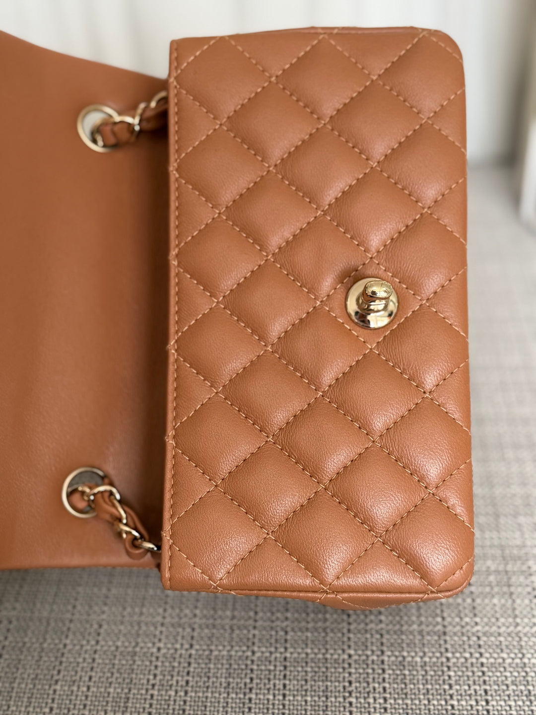 CHANEL 22S collection Caramel Brown NB356 Lambskin LGHW Mini Rectangular Flap Bag 2022
