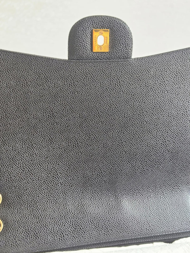 Chanel series 13 2010 Black Caviar Maxi Single Flap Bag with GHW