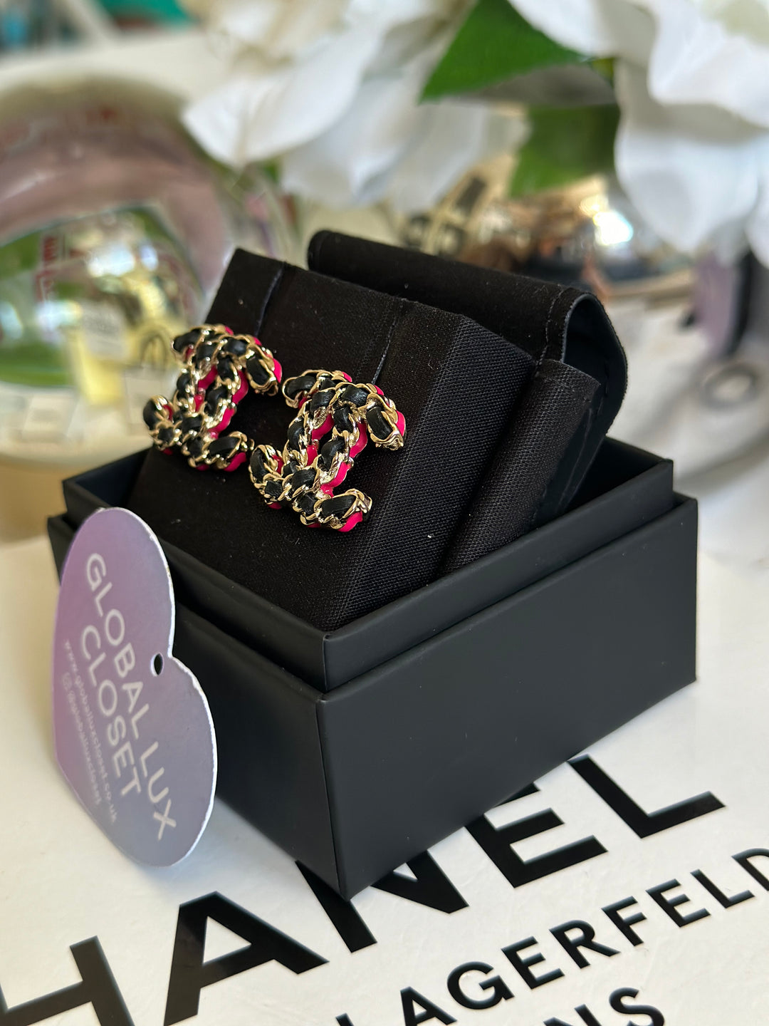 Chanel 23B Wovened Leather LGHW Earrings