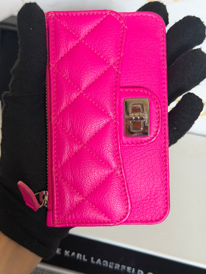 CHANEL Neon Pink SHW Reissue Card Holder 2018