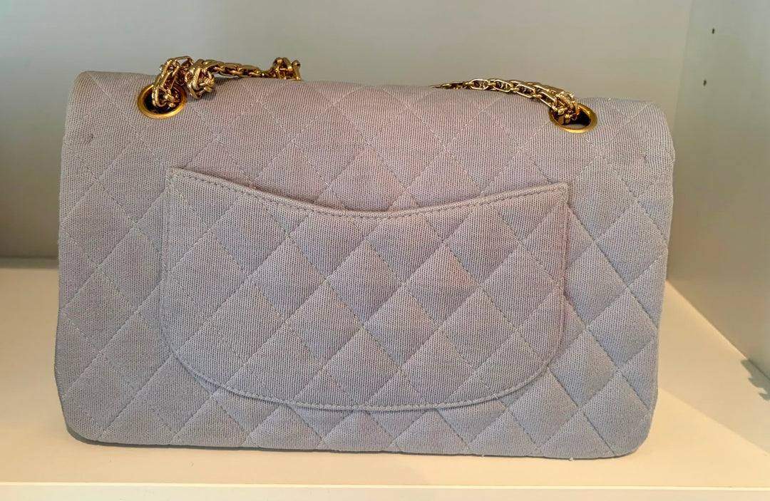 CHANEL Light Blue Jersey Reissue Flap Bag GHW