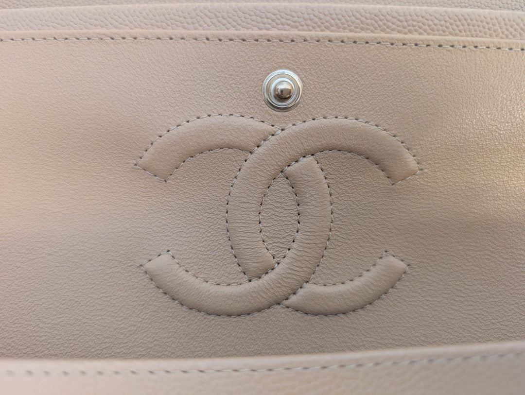 CHANEL series 28 19B collection Dark Beige Caviar LGHW Medium M/L Timeless Classic Double Flap Bag 11.12