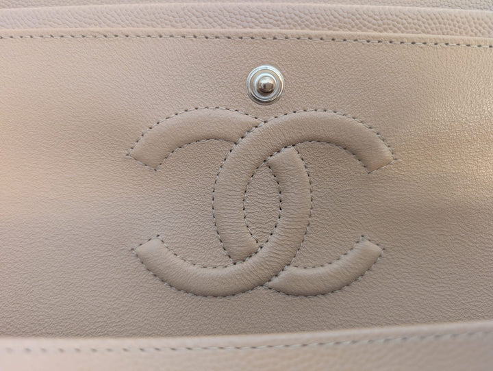 CHANEL series 28 19B collection Dark Beige Caviar LGHW Medium M/L Timeless Classic Double Flap Bag 11.12