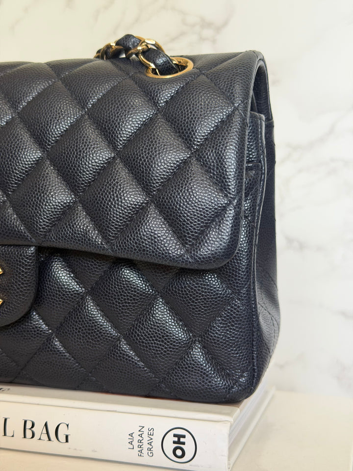 CHANEL series 31 Dark Navy Caviar LGHW Small Timeless Classic Double Flap Bag 2020/2021
