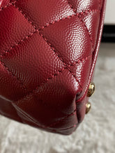 Load image into Gallery viewer, Chanel 21A 2021 Fall/Winter collection Burgundy caviar LGHW Coco Handle Flap Bag size Small with detachable Shoulder Strap
