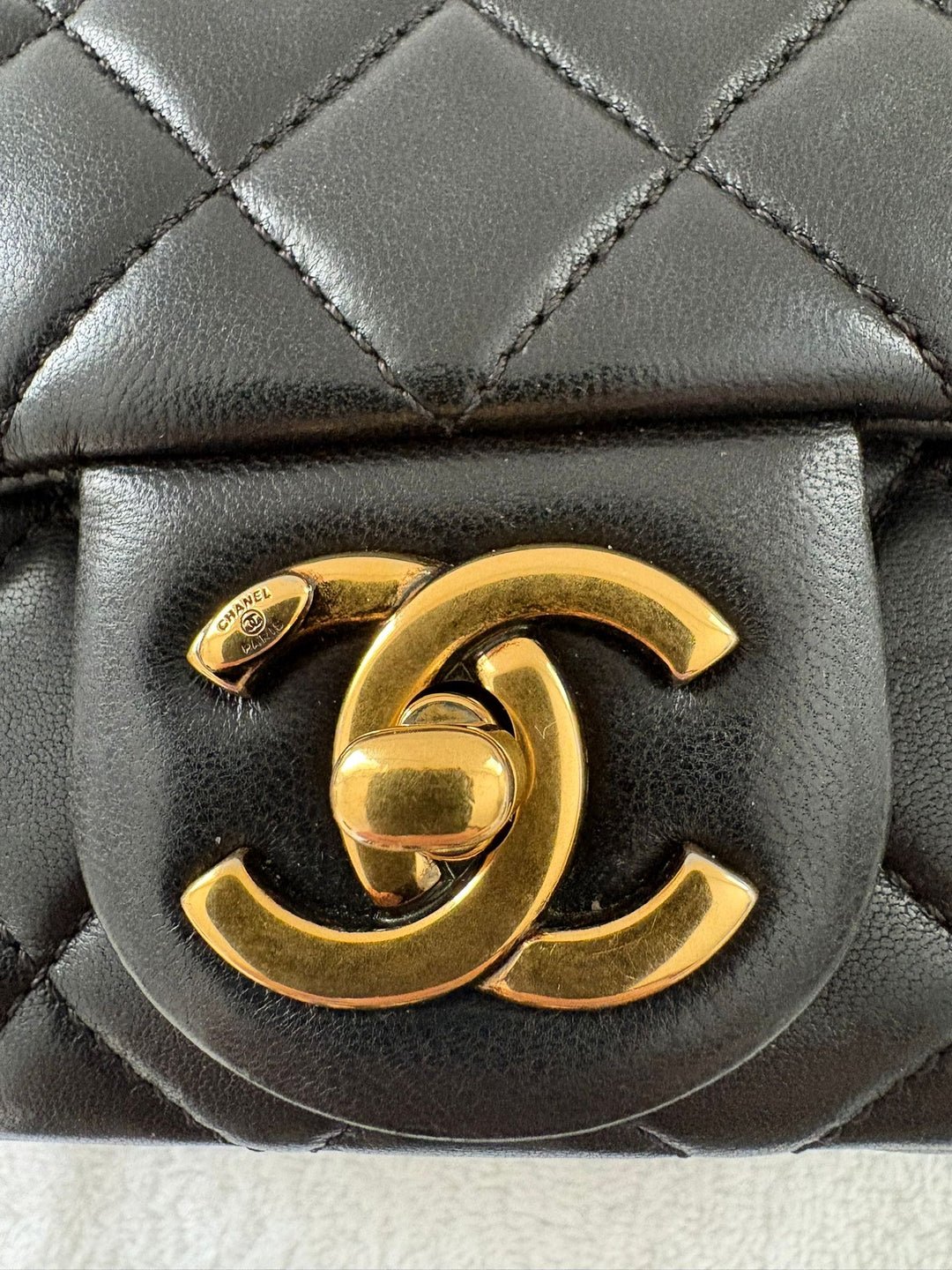 CHANEL series 20 Black Lambskin Anyique GHW Mini Flap Bag Seasonal Minaudières 2014 Limited Runway “meat package” collection