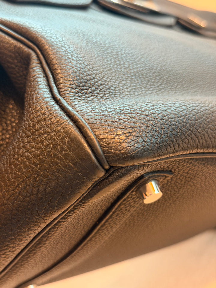 HERMÈS Black Noir Togo Leather PHW Birkin 35 Stamp M in Sq