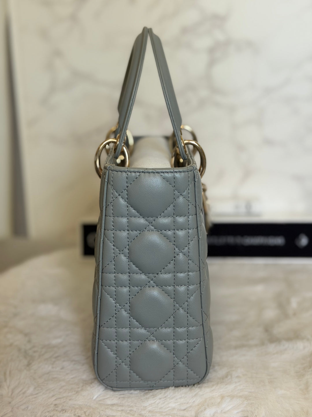 DIOR Lady Dior Grey Lambskin ABCDior size Small 2022 LGHW