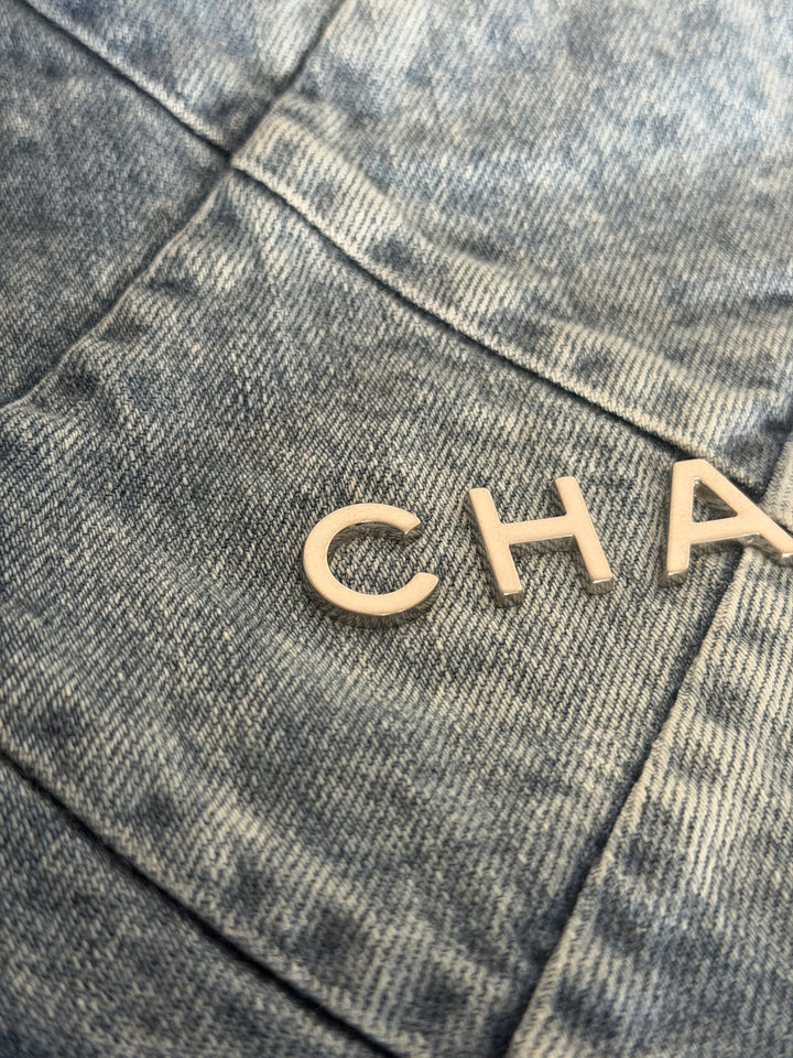 CHANEL Denim 22 Hobo Bag size Medium SHW with detachable pouch 2022