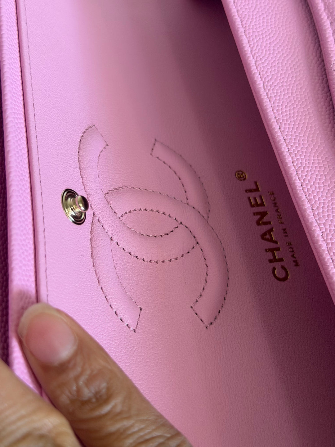 CHANEL 23P Mauve Pink Caviar Small Timeless Classic Double Flap Bag 2023