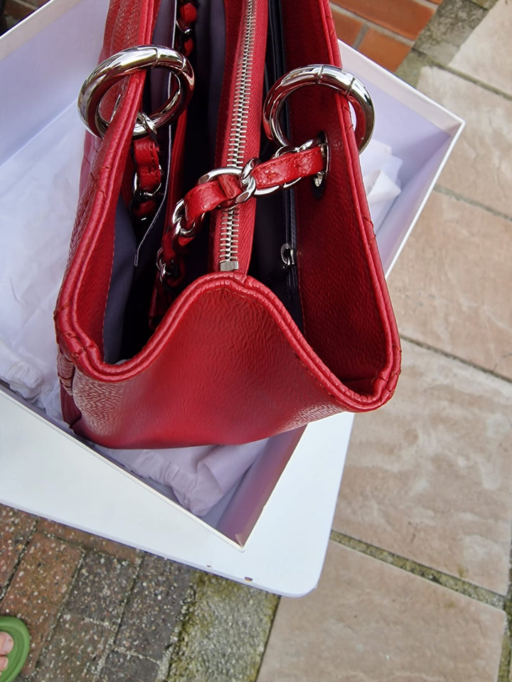 Chanel series 17 2012 Red Caviar SHW Grand Shopping Tote Bag (GST)