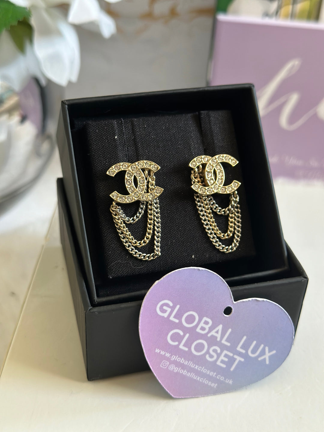 Chanel 21S LGHW Multi Chain Gold Tone Earrings