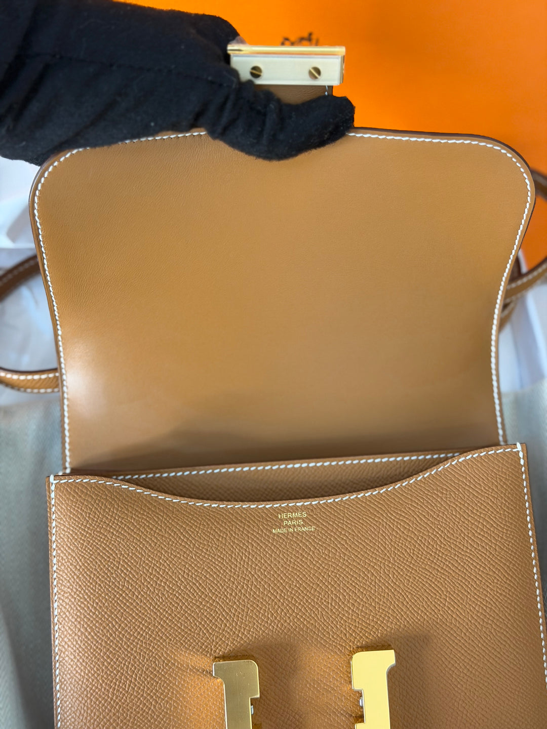 HERMÈS Constance 18 Gold Epsom Leather GHW Stamp B - 2023
