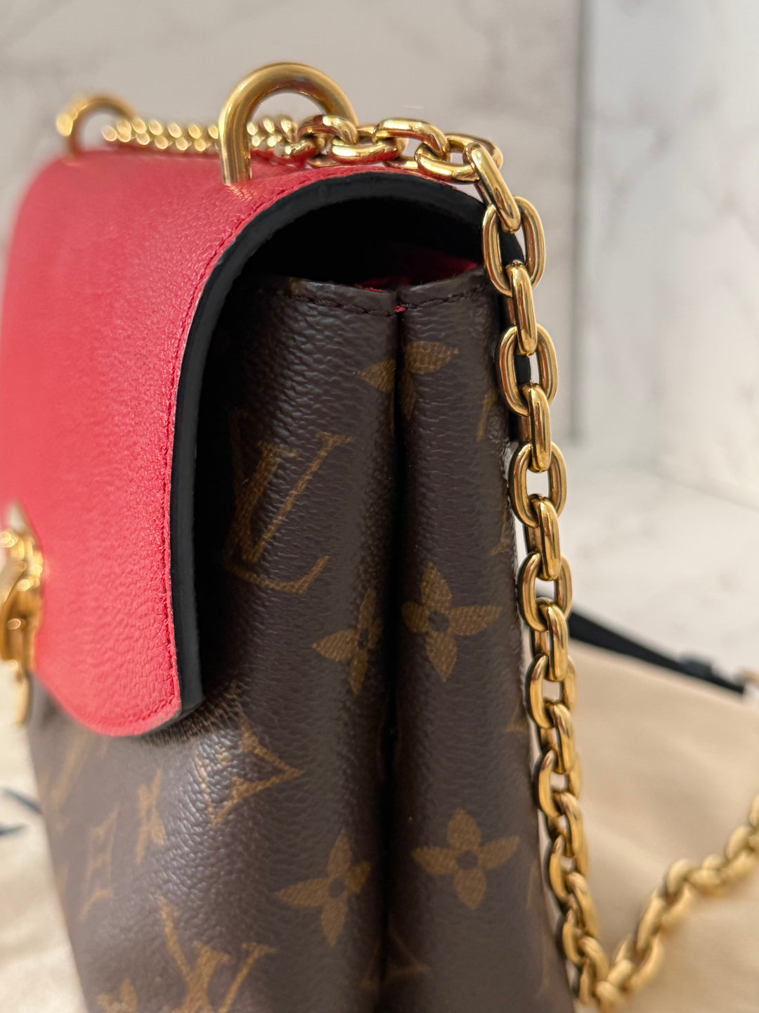 LOUIS VUITTON LV Saint St Placide In Monogram Canvas/Cherry Red