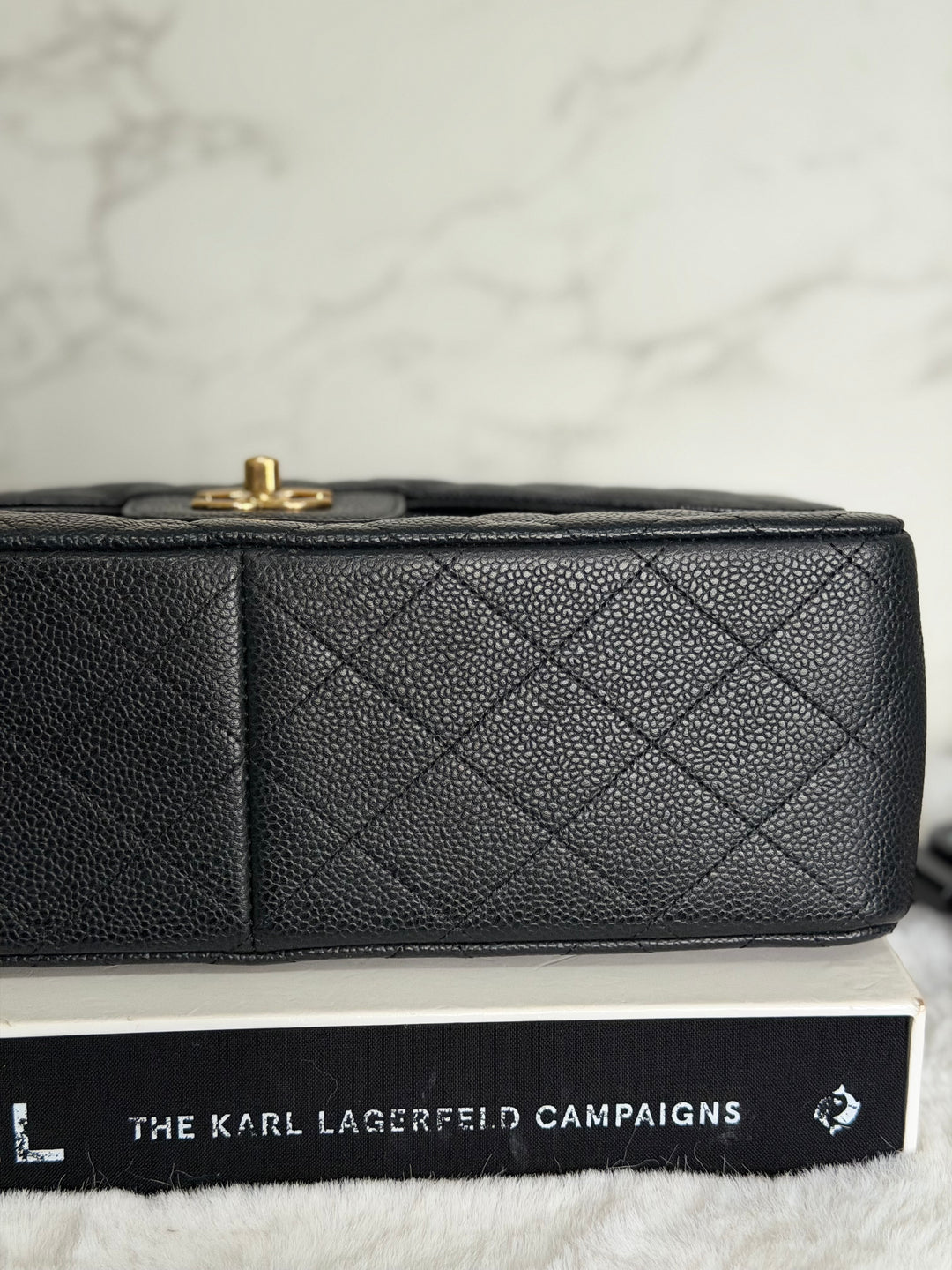 CHANEL series 17 Black Caviar GHW Jumbo Classic Double Flap Bag 2012