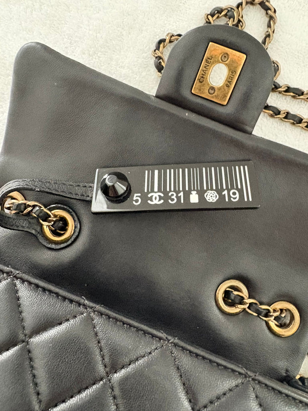 CHANEL series 20 Black Lambskin Anyique GHW Mini Flap Bag Seasonal Minaudières 2014 Limited Runway “meat package” collection