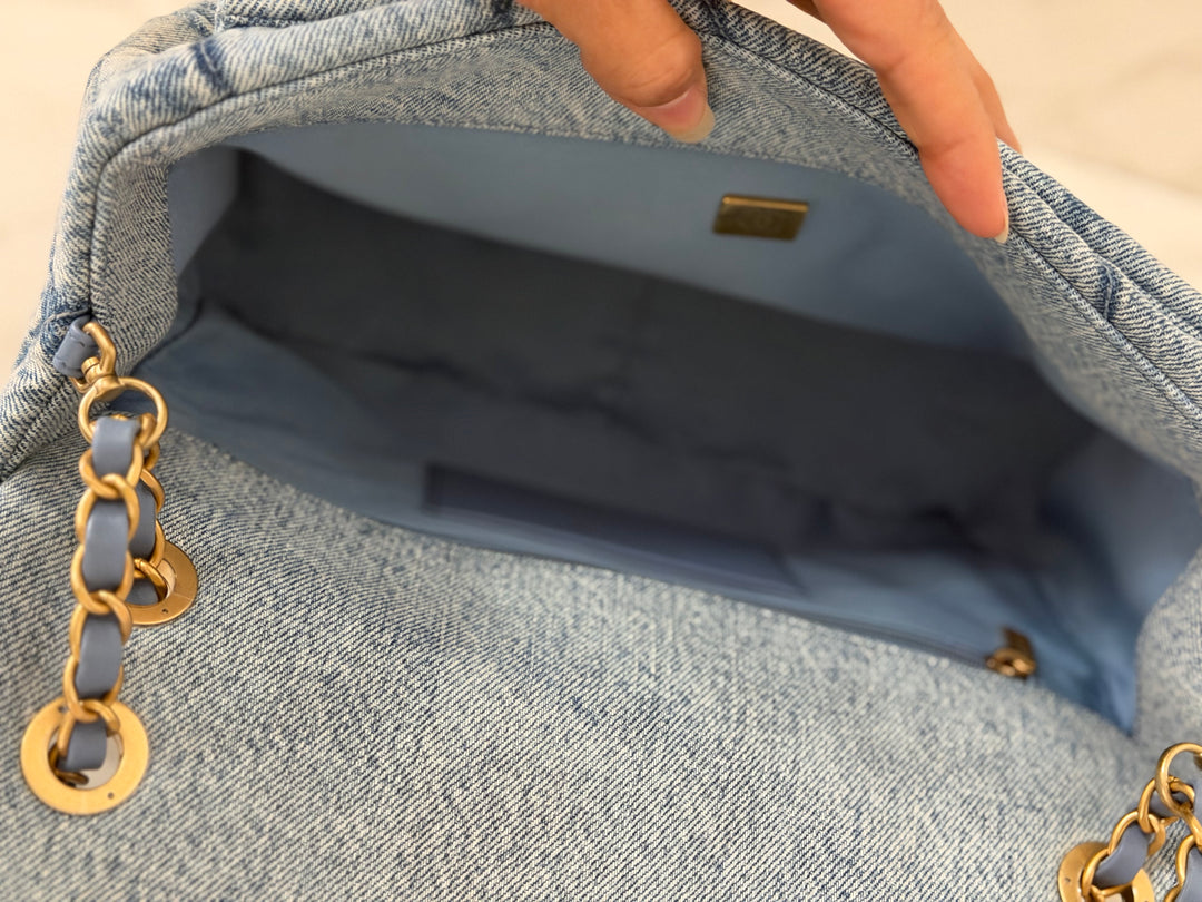 CHANEL 25K collection 2025 Blue Denim Large Flap Bag