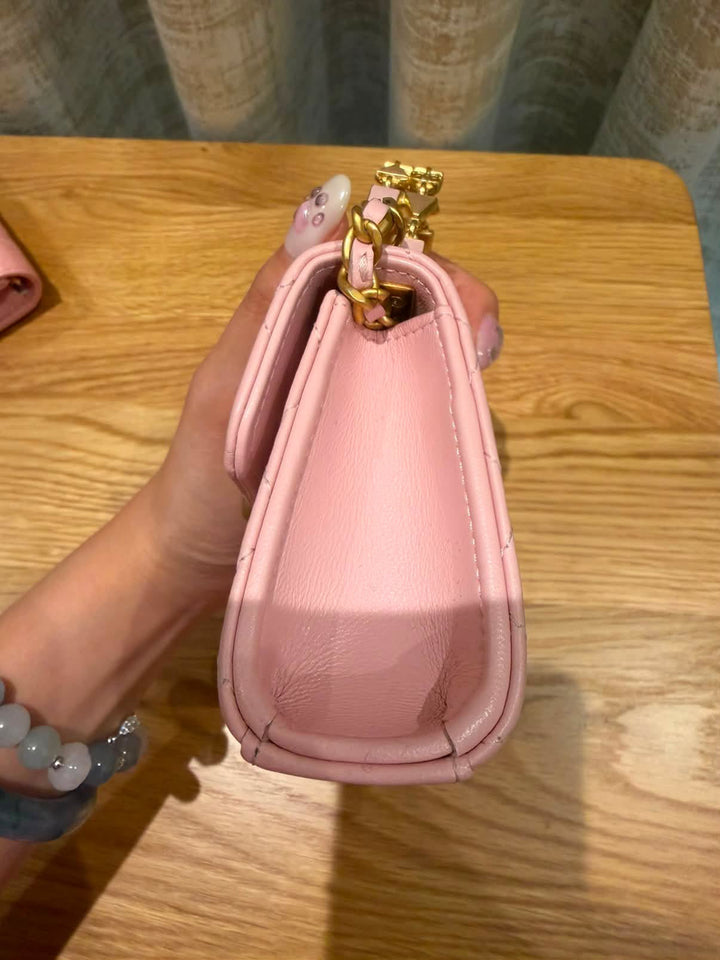 CHANEL Pink Lambskin GHW Mini Vanity with top handle