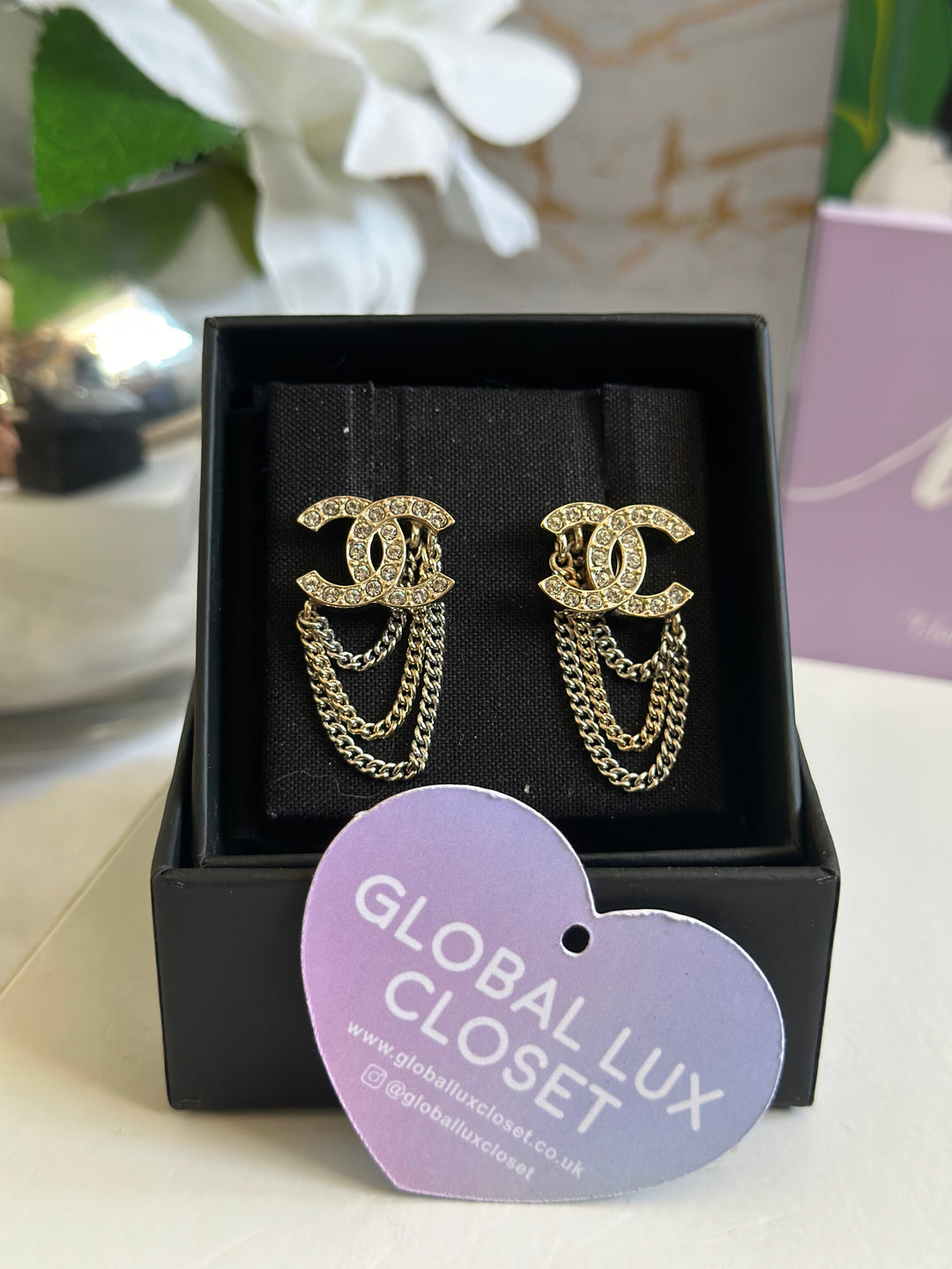 Chanel 21S LGHW Multi Chain Gold Tone Earrings