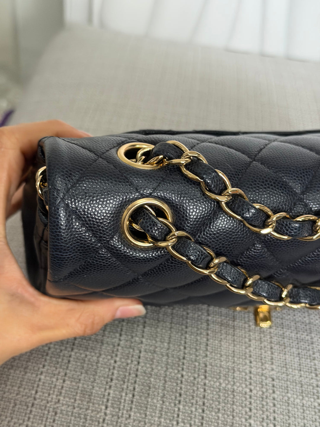 CHANEL series 30 Dark Navy Caviar LGHW Small Timeless Classic Double Flap Bag 2020